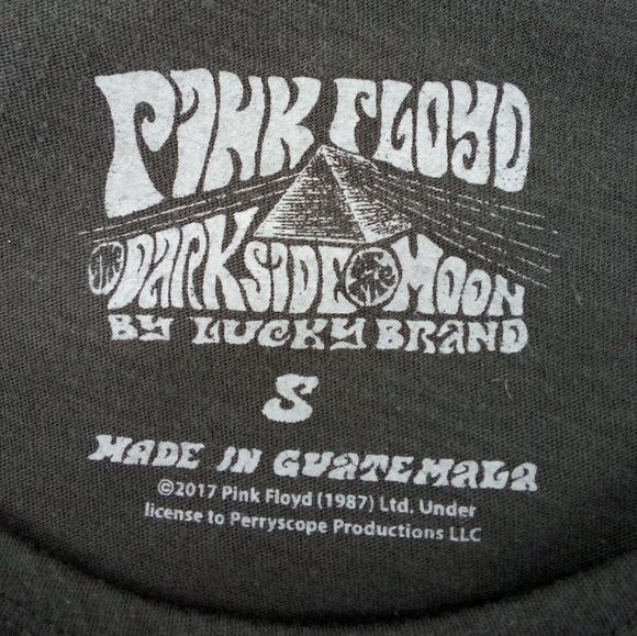 Lucky Brand PInk Floyd Dark Side of the Moon 73 100% Cotton Cold Shoulder Top S - Picture 2 of 8